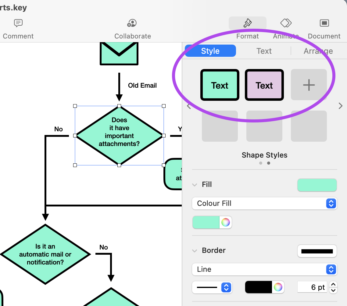 Keynote Shape Styles Screenshot